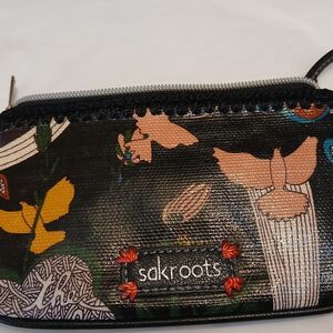 Sakroots Black Multicolor Women's Key, Coin, Card Holder